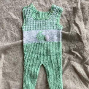 Vintage bunny mint green onesie (with footies!)